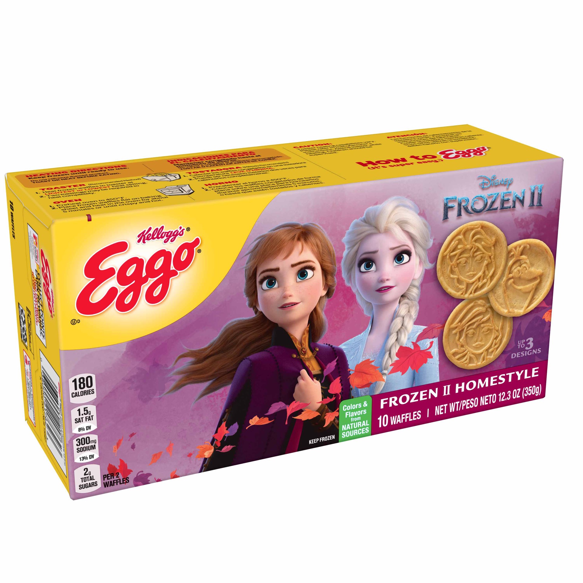 slide 1 of 5, Eggo Frozen Waffles, Easy Breakfast, Homestyle, 12.3 oz