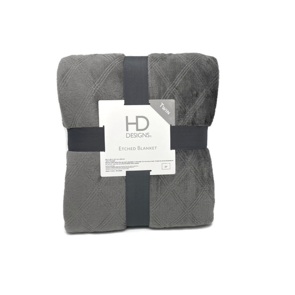 slide 1 of 1, HD Designs Velvet Blanket - Grey, Twin Size