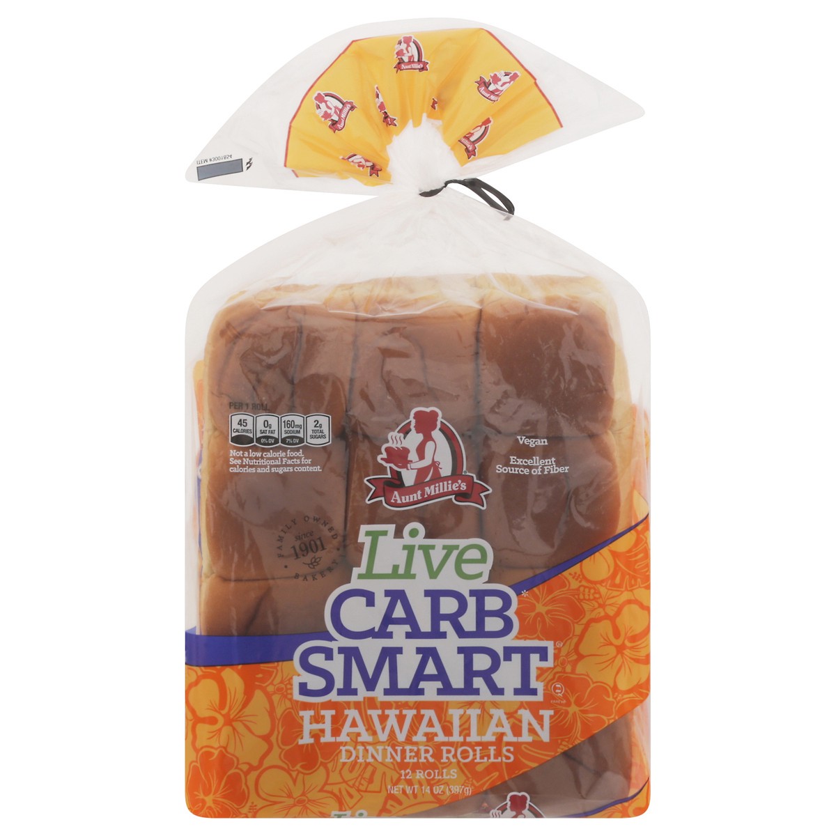 slide 2 of 14, Aunt Millie's Live Carb Smart Hawaiian Dinner Rolls 12 ea, 12 ct