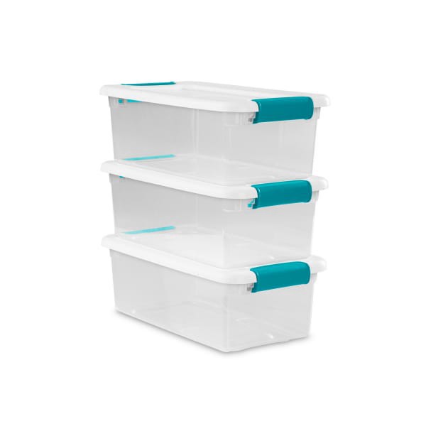 slide 4 of 13, Sterilite Latching Storage Box - White/Clear, 6 qt