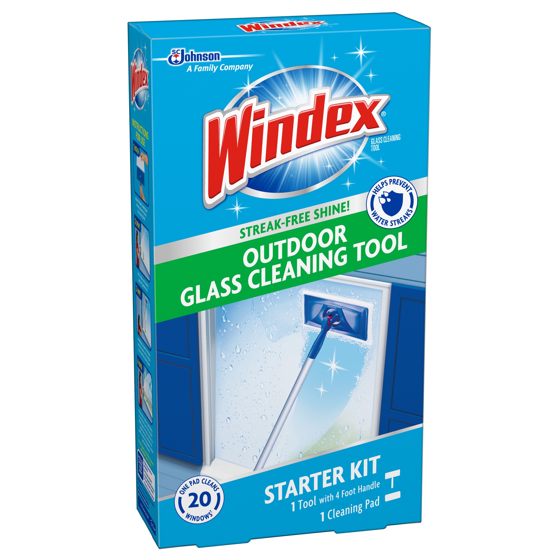 slide 2 of 5, Windex Outdoor All-In-One Glass Cleaning Tool Starter Kit, 1 ct, 1 cnt