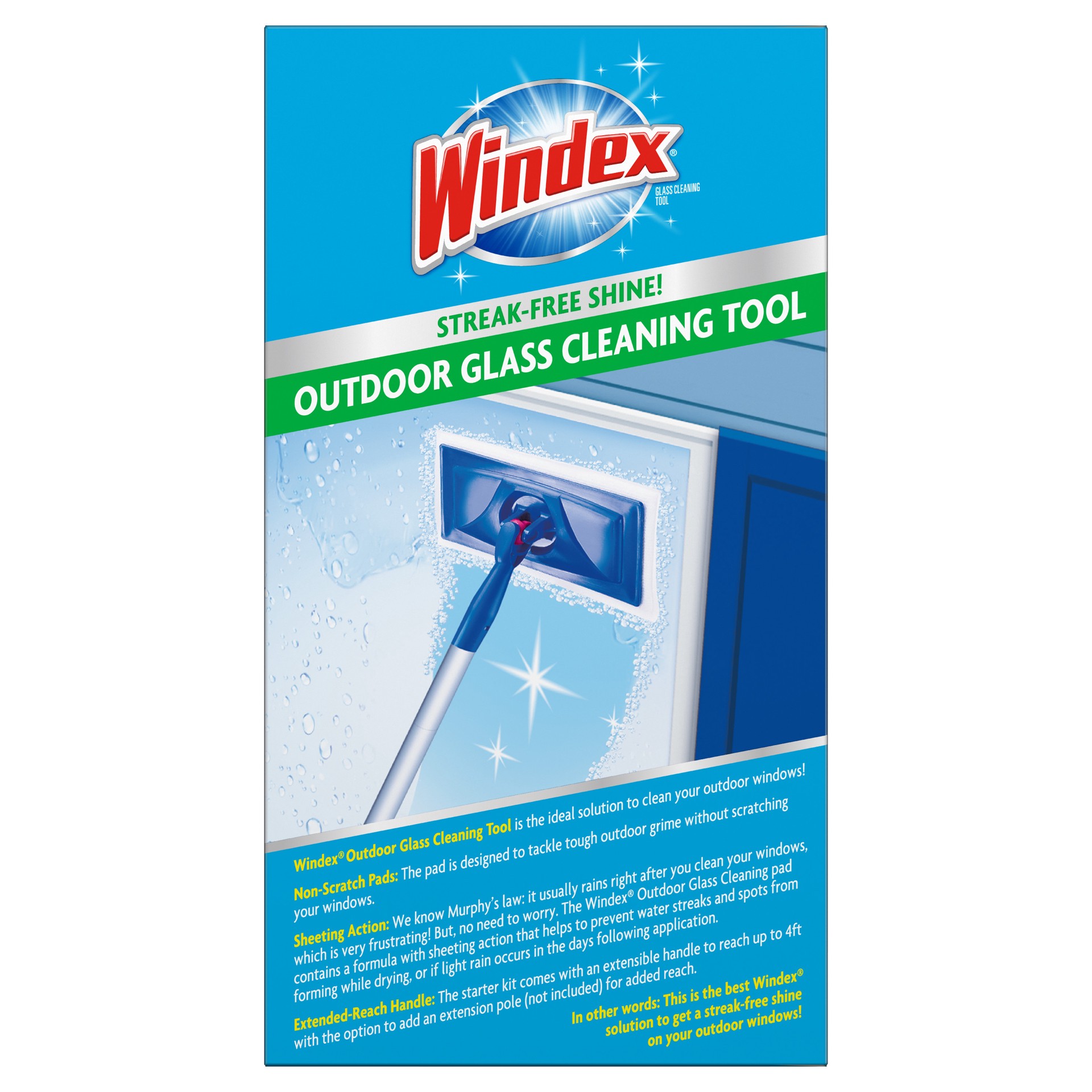 slide 3 of 5, Windex Outdoor All-In-One Glass Cleaning Tool Starter Kit, 1 ct, 1 cnt