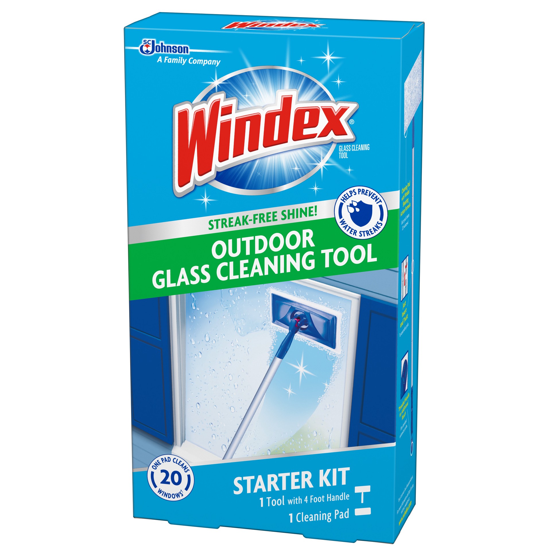 slide 5 of 5, Windex Outdoor All-In-One Glass Cleaning Tool Starter Kit, 1 ct, 1 cnt