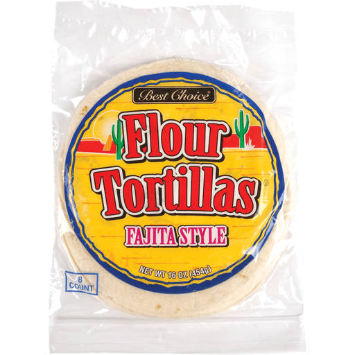 slide 1 of 1, Best Choice Flour Tortillas Fajita Style, 8 ct