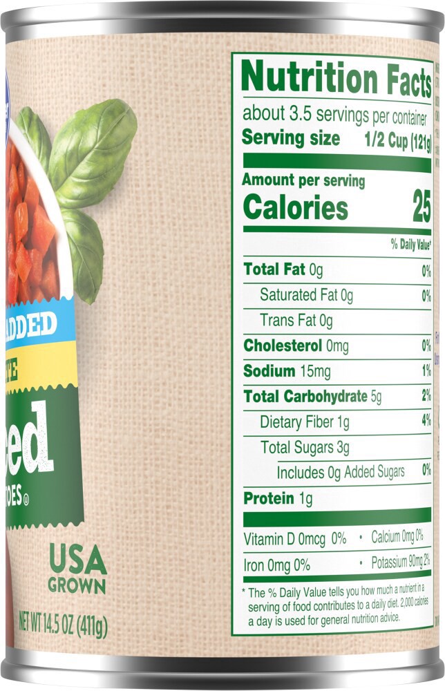 slide 2 of 2, Kroger Petite Diced Peeled Tomatoes - No Salt Added, 14.5 oz