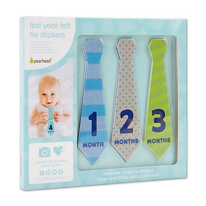 slide 3 of 4, Pearhead Baby's First Year Felt Tie Stickers, 12 ct