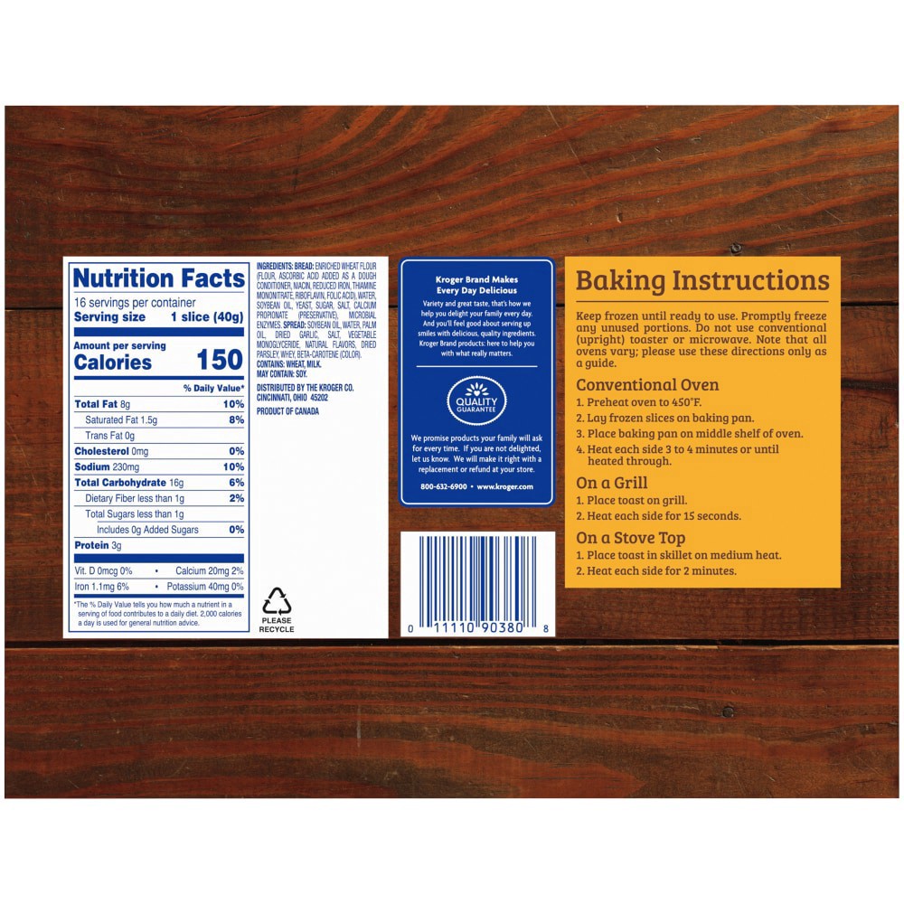 slide 2 of 4, Kroger Garlic Texas Toast, 16 ct; 1.4 oz