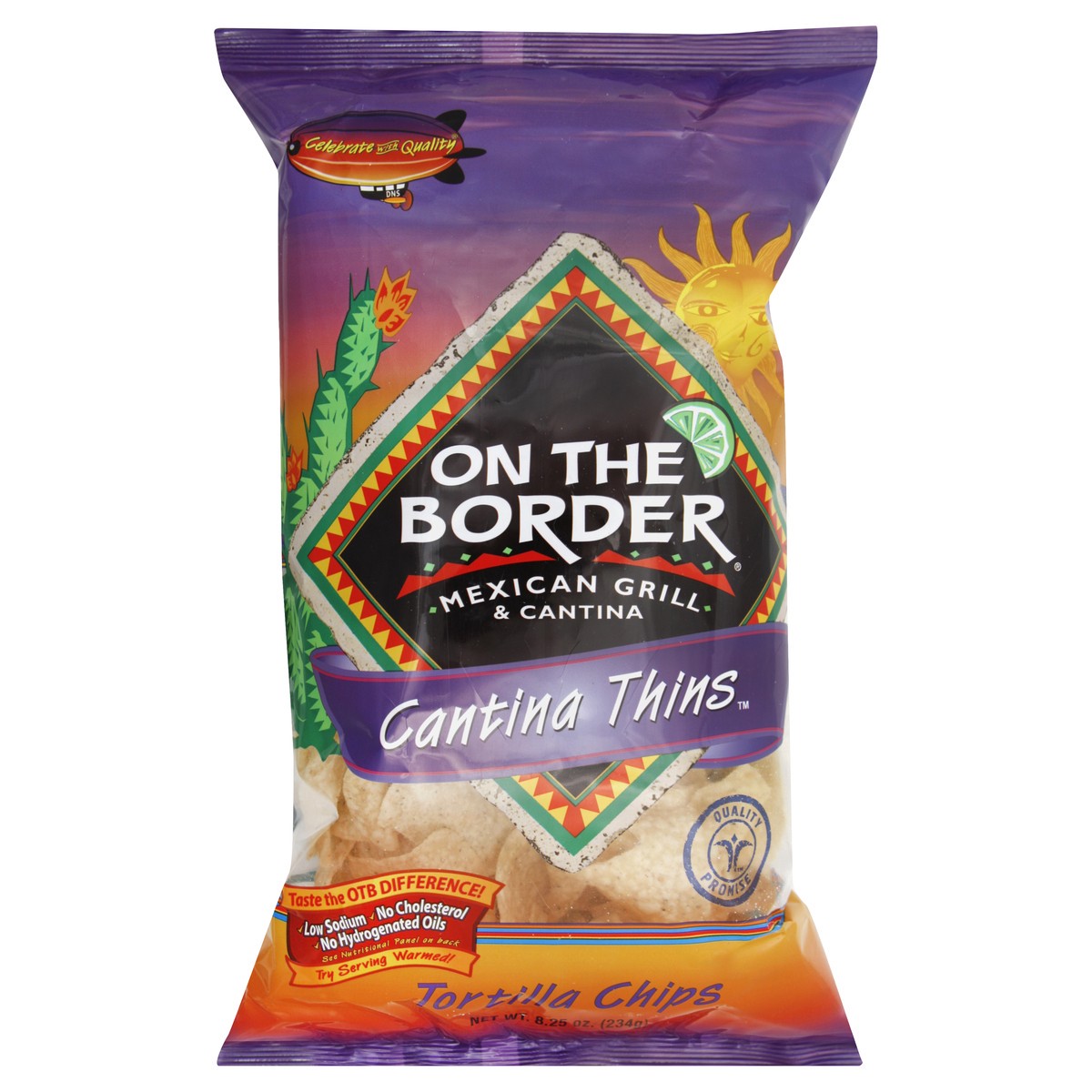 slide 3 of 6, On The Border Tortilla Chips Thin Cantin, 9.125 oz