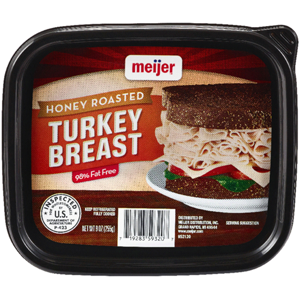 slide 1 of 1, Meijer Lunchmeat Thin Sliced Honey Roasted Turkey Tub, 9 oz