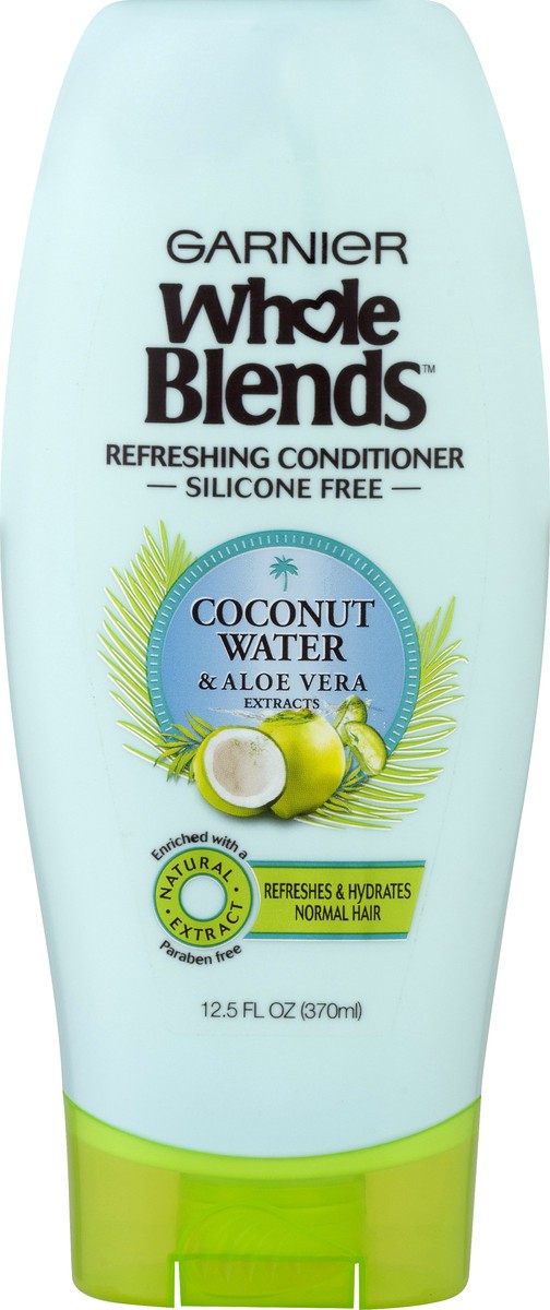 slide 1 of 11, Garnier Whole Blends Hydrating Conditioner With Coconut Water & Aloe Vera Extract, 12.5 oz