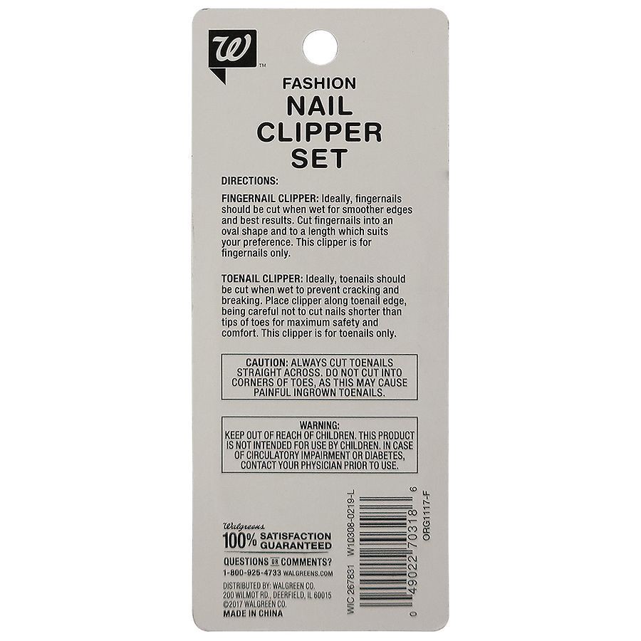 slide 2 of 2, Walgreens Fashion Toenail Clipper & Fingernail Clipper Duo, 2 ct