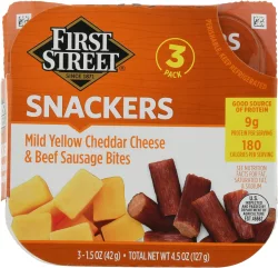 First Street Cheddar Beef Sausage Snackers