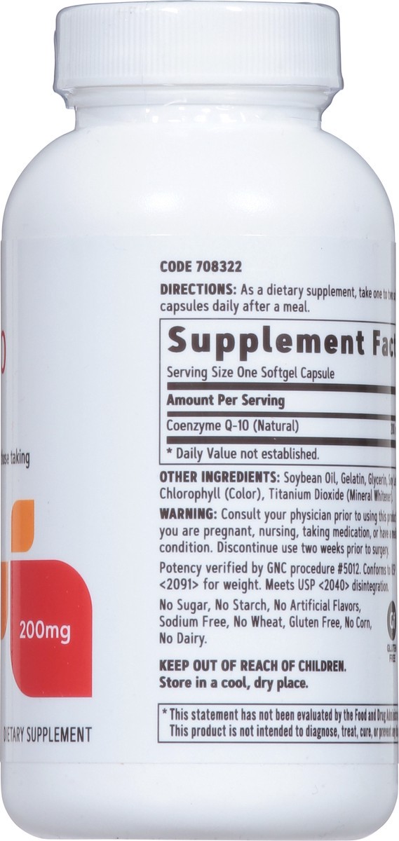 slide 8 of 9, GNC Coq-10 Softgels, 200mg, 30 ct