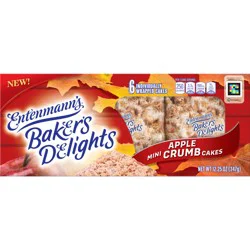 Entenmann''s Baker''s Delights Apple Crumb Cakes, 6 packs, Brown Sugar Mini Crumb Cakes, 12.25 oz Box