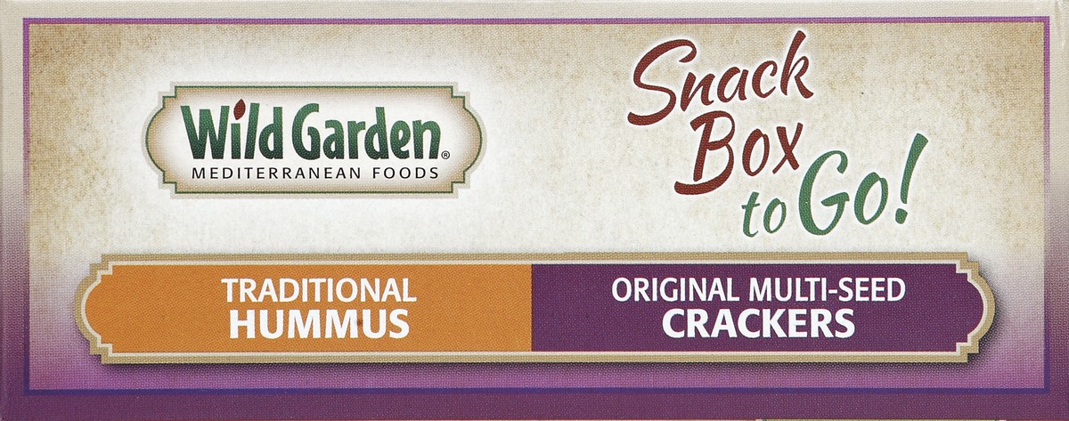 slide 2 of 4, Wild Garden Snack Box to Go! Traditional Hummus Original Multi-Seed Crackers, 2.26 oz