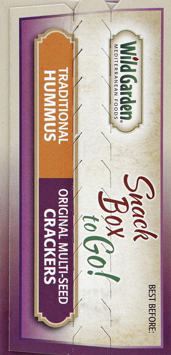 slide 3 of 4, Wild Garden Snack Box to Go! Traditional Hummus Original Multi-Seed Crackers, 2.26 oz