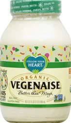 Follow Your Heart Vegenaise Dressing and Sandwich Spread, Organic, Dairy Free, Egg Free Mayo, Creamy Organic Vegan Spread Great for Sandwiches and Salad Dressings, 32 FL OZ Jar