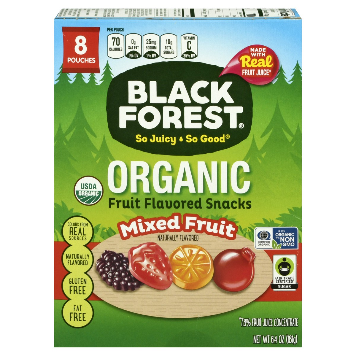 slide 1 of 11, Black Forest Organic Mixed Fruits Snacks 8 ea, 8 ct