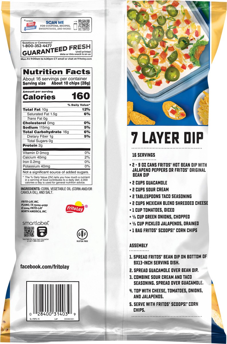 slide 2 of 3, Fritos Scoops! Corn Chips 15 1/2 Oz, 15.5 oz