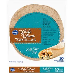 Kroger Soft Taco Size Whole Wheat Tortillas 10 Count