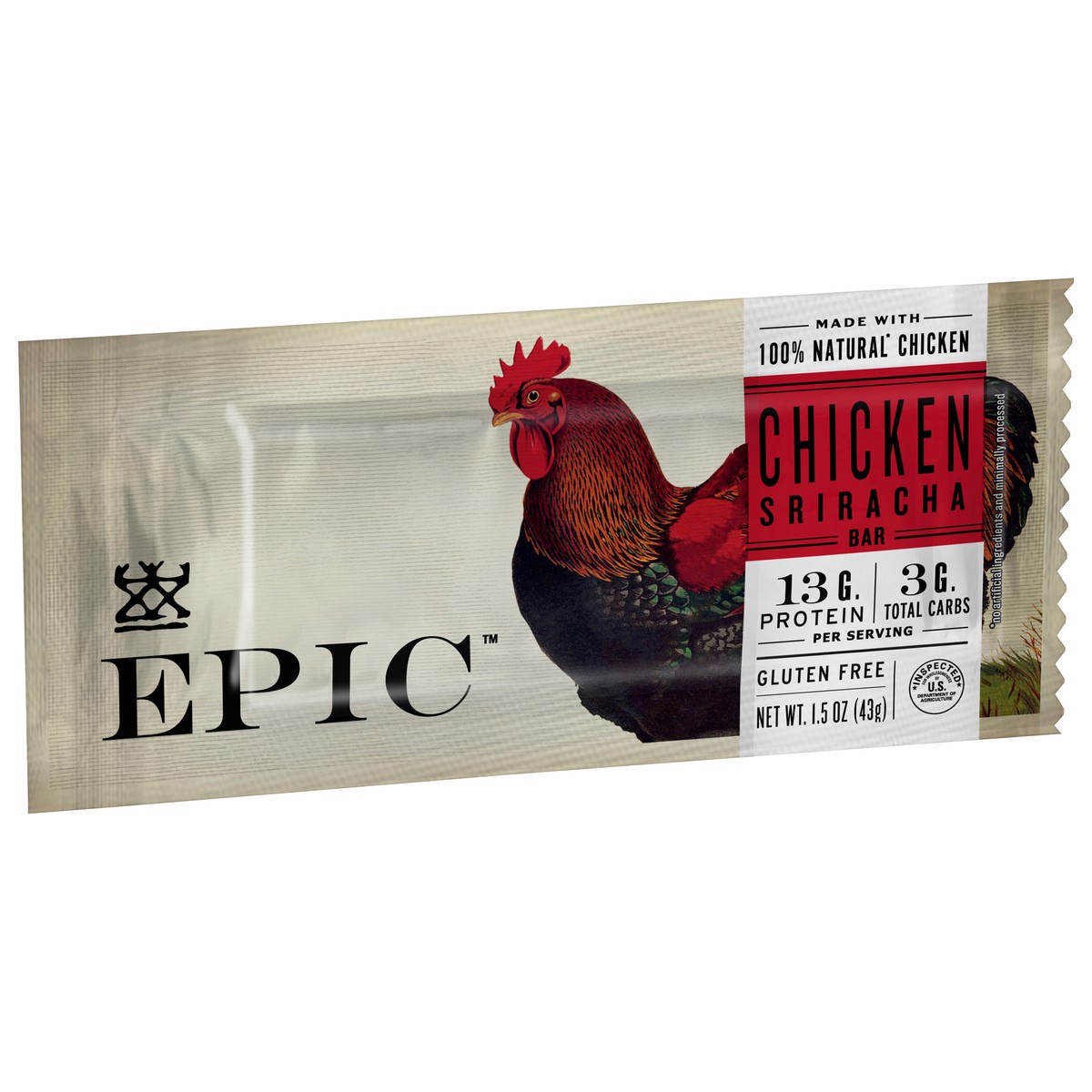 slide 2 of 8, Epic Chicken Sriracha Bar 1.5 oz Bag, 1.5 oz