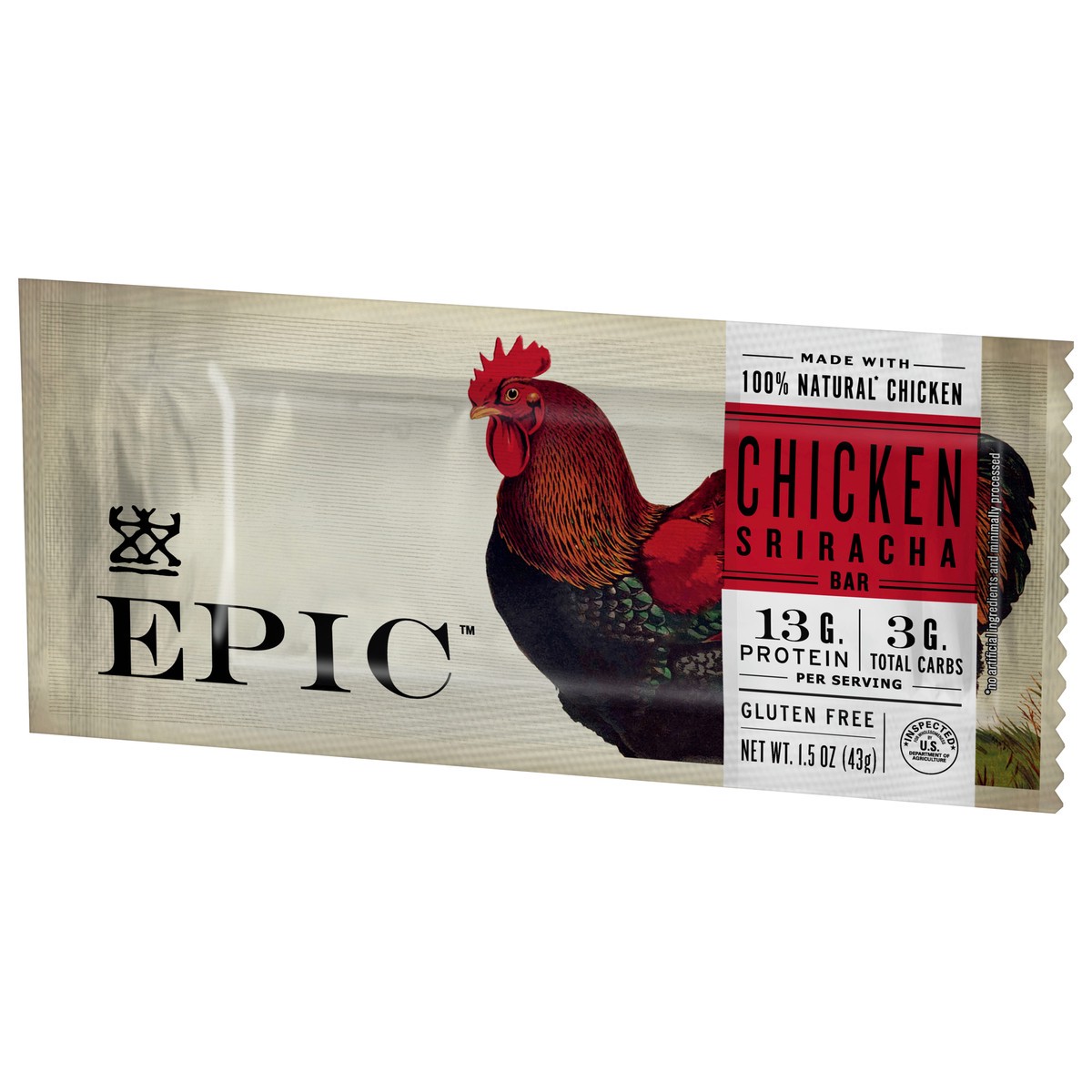 slide 3 of 8, Epic Chicken Sriracha Bar 1.5 oz Bag, 1.5 oz