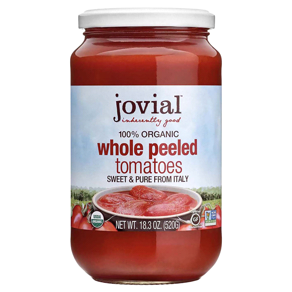 slide 1 of 1, Jovial 100% Organic Whole Peeled Tomatoes, 18.3 oz