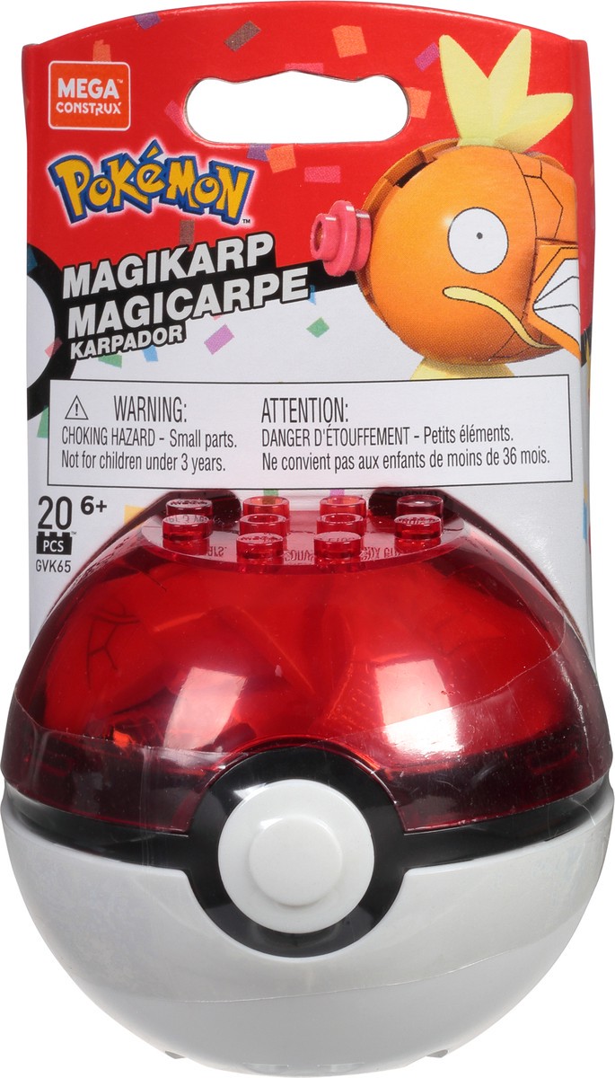 slide 6 of 9, Mega Construx Mega Pokeball Magikarp, 20 ct