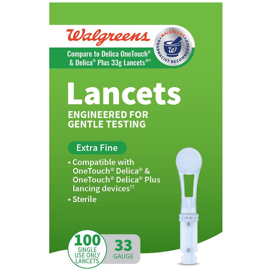 slide 1 of 5, Walgreens Lancets Compatible with Delica 33G, 100 ct