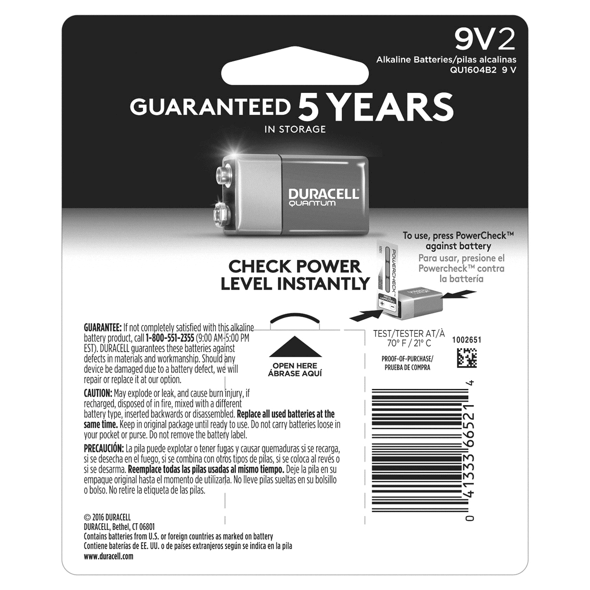 slide 2 of 2, Duracell Quantum 9V Batteries, 2 ct