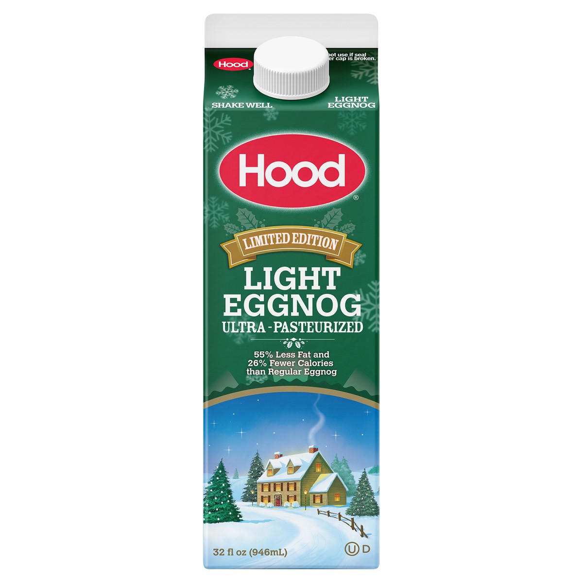 slide 1 of 8, Hood Light Eggnog, 32 oz, 32 fl oz