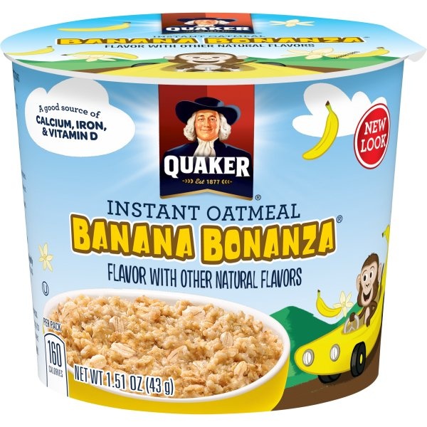 slide 1 of 1, Quaker Banana Bonanza Instant Oatmeal Cup, 1.51 oz
