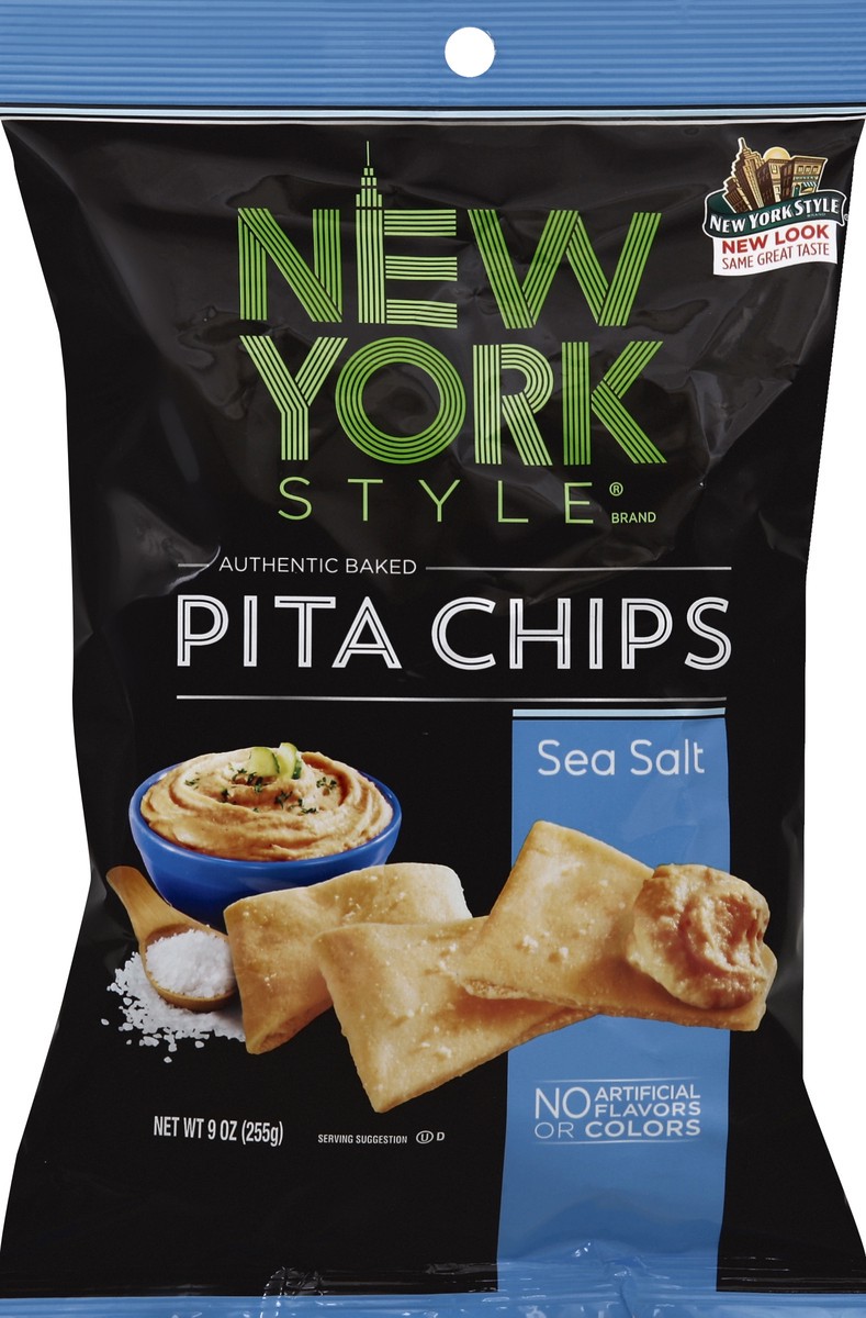 slide 2 of 3, New York Style Sea Salt Pita Chips, 8 oz