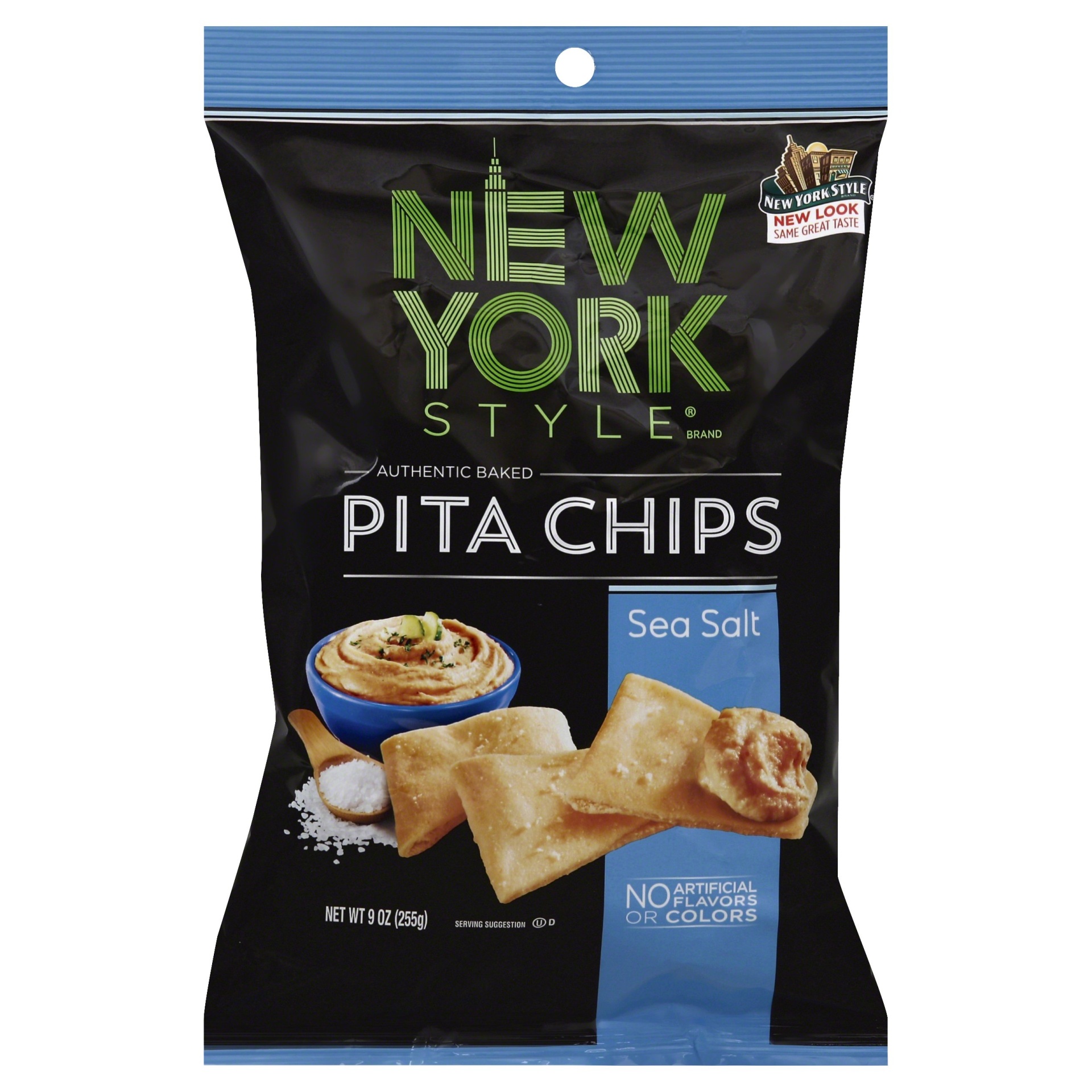 slide 1 of 3, New York Style Sea Salt Pita Chips, 8 oz