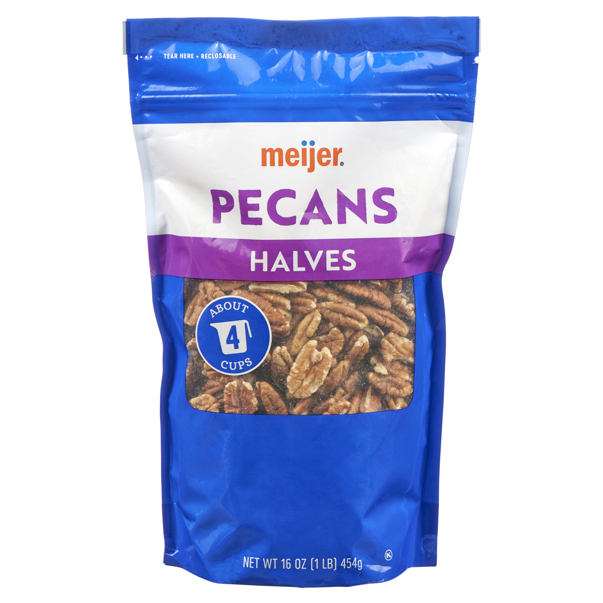 slide 1 of 2, Meijer Pecan Halves, 16 oz