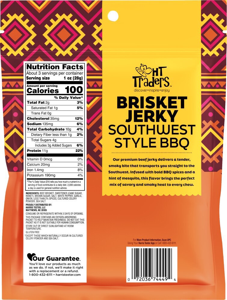 slide 2 of 2, HT Traders® Southwest Style BBQ Brisket Jerky, 2.85 oz