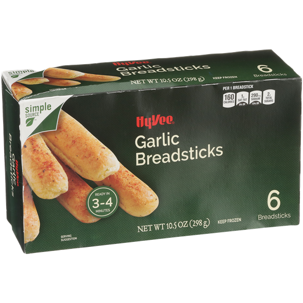slide 1 of 1, Hy-vee Garlic Breadsticks, 6 ct; 10.5 oz