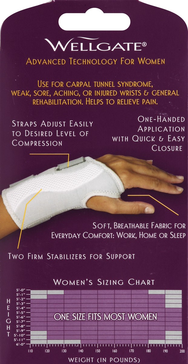 slide 5 of 5, Wellgate for Women, PerfectFit Wrist Brace for Wrist Support  - Left, 1 ct