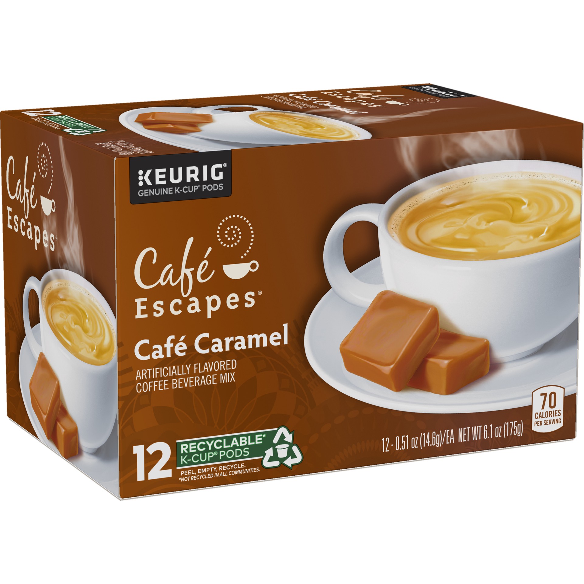 slide 3 of 5, Café Escapes Café Caramel Keurig Single-Serve K-Cup Pods, 12 Count, 6.1 oz, 12 ct