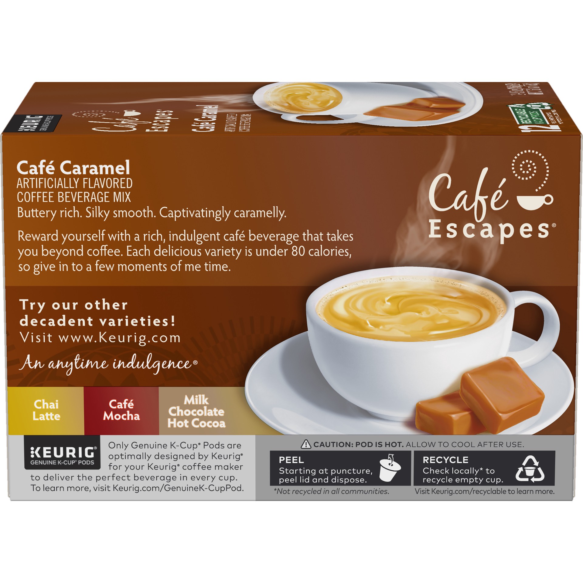 slide 5 of 5, Café Escapes Café Caramel Keurig Single-Serve K-Cup Pods, 12 Count, 6.1 oz, 12 ct