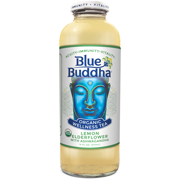 slide 1 of 1, Blue Buddha Lemon Elderflherbal Tea, 14 oz