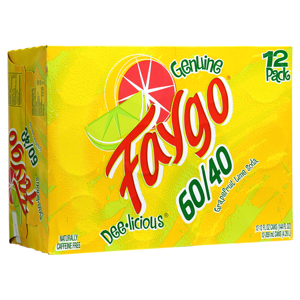 slide 1 of 1, Faygo 60/40 Grapefruit Lime Soda, 12 ct; 12 fl oz