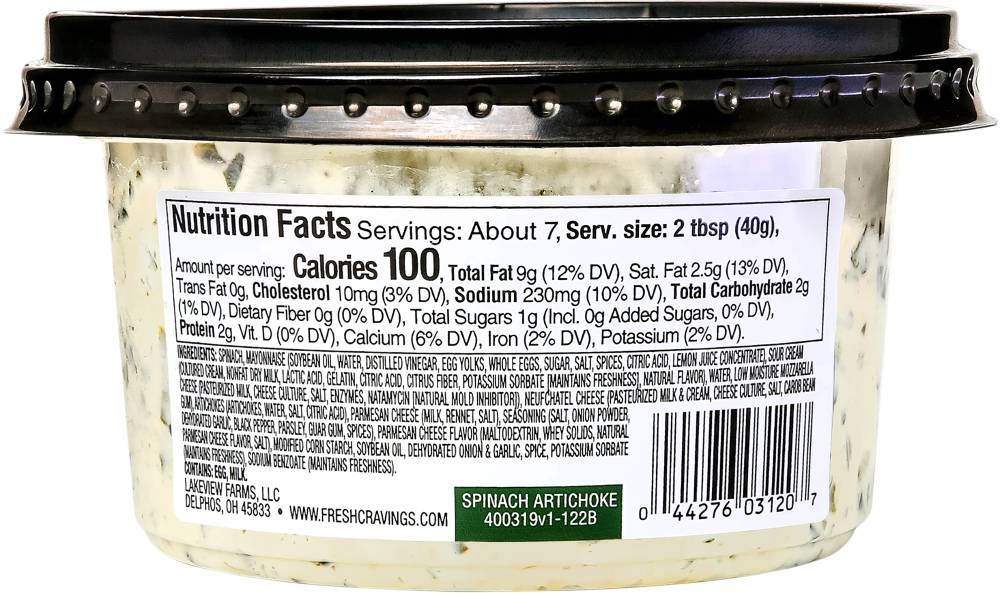 slide 3 of 3, Fresh Cravings® Spinach Artichoke Dip & Spread, 10 oz