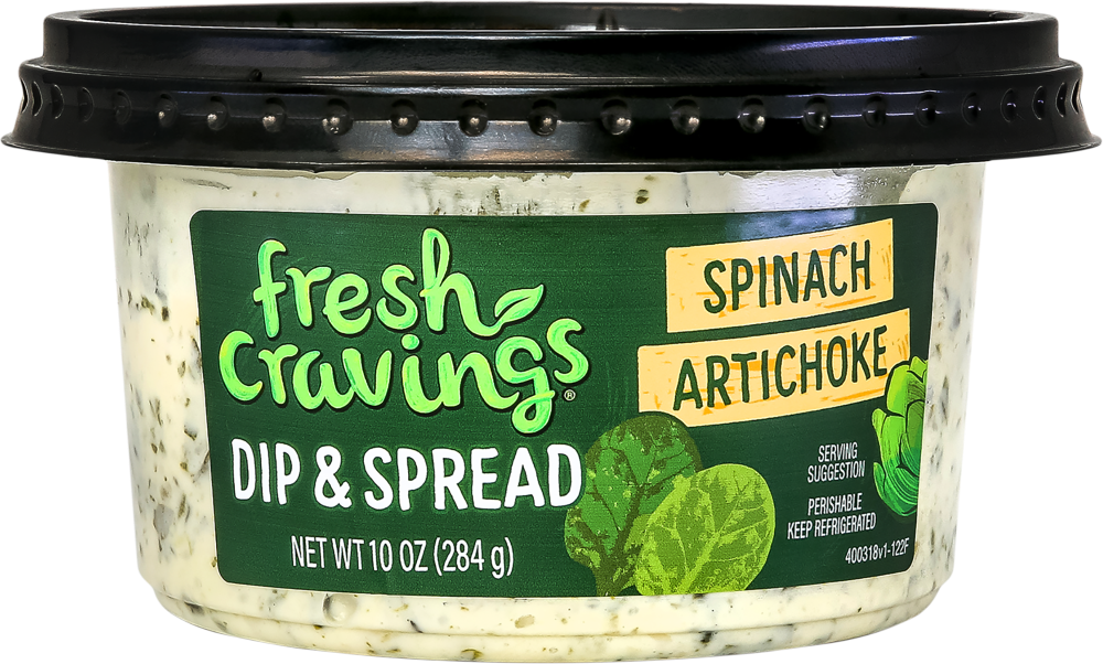 slide 1 of 3, Fresh Cravings® Spinach Artichoke Dip & Spread, 10 oz