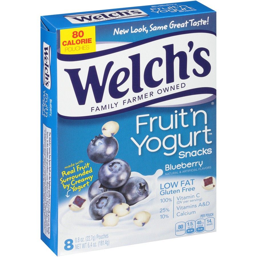 slide 3 of 9, Welch's Fruit 'N Yogurt Snacks Blueberry, 8 ct; 0.8 oz