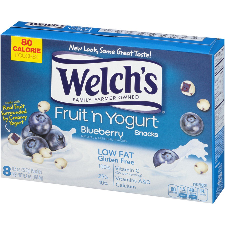 slide 4 of 9, Welch's Fruit 'N Yogurt Snacks Blueberry, 8 ct; 0.8 oz