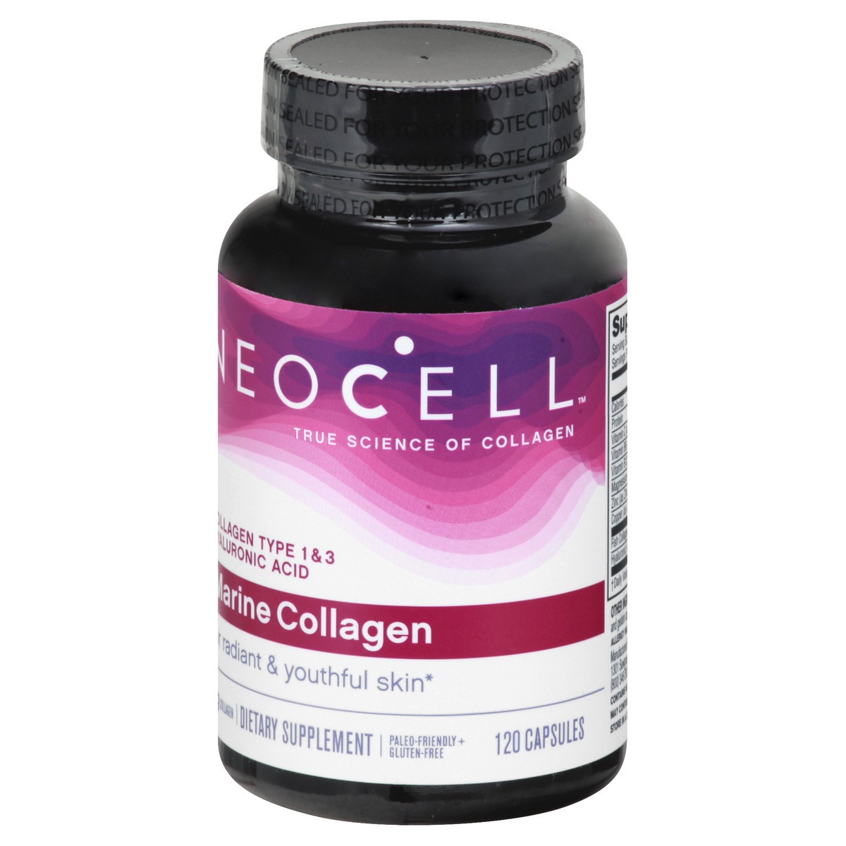 slide 6 of 9, NeoCell Marine Collagen With Collagen Type 1 and 3 and Hyaluronic Acid, Capsule, 120 Count, 1 Bottle, 120 ct