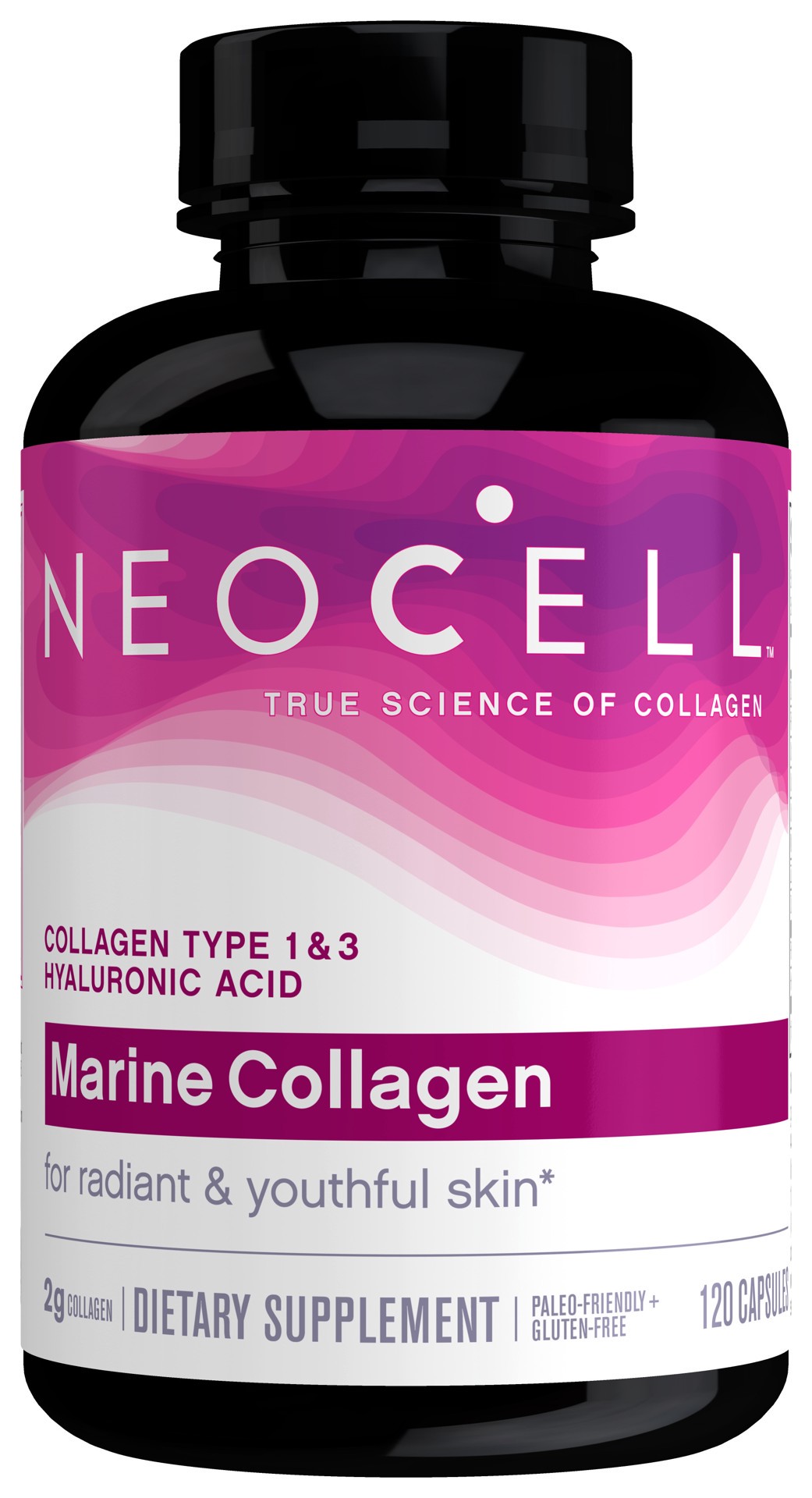 slide 1 of 9, NeoCell Marine Collagen With Collagen Type 1 and 3 and Hyaluronic Acid, Capsule, 120 Count, 1 Bottle, 120 ct