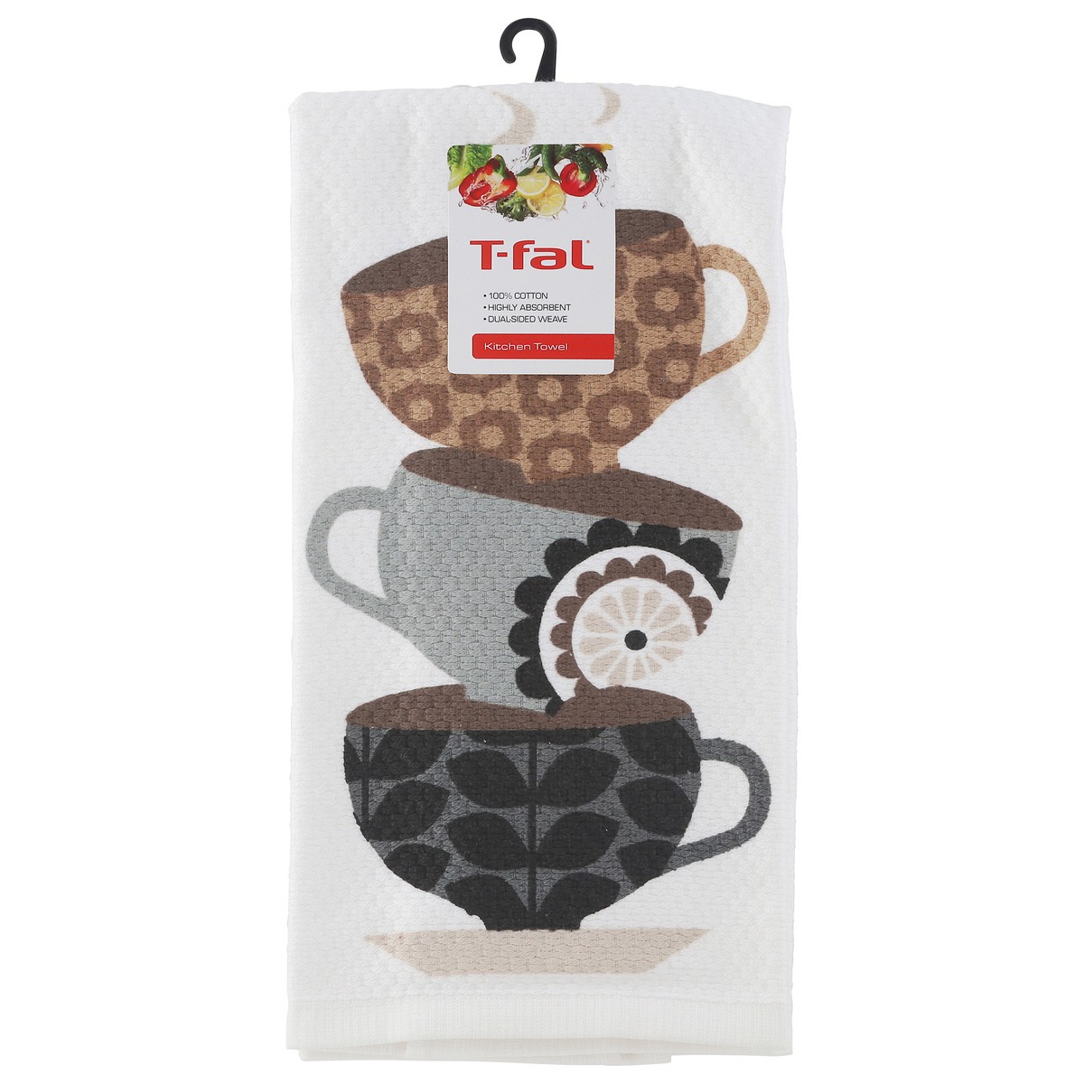 slide 1 of 3, T-fal Coffee Cups Kitchen Towel 1 Each, 1 ct