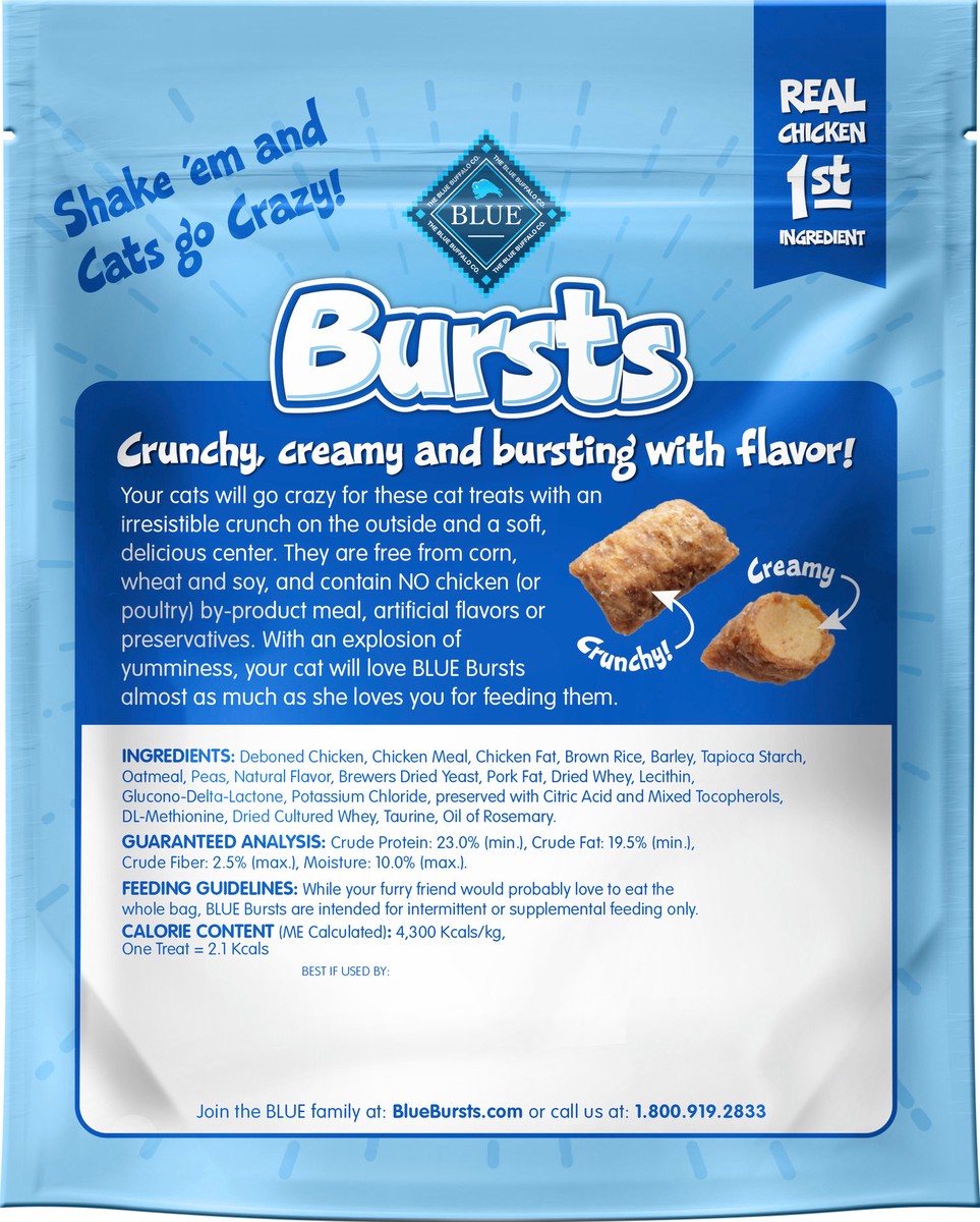 slide 3 of 3, Blue Buffalo Chicken Burst Cat Treats, 5 oz